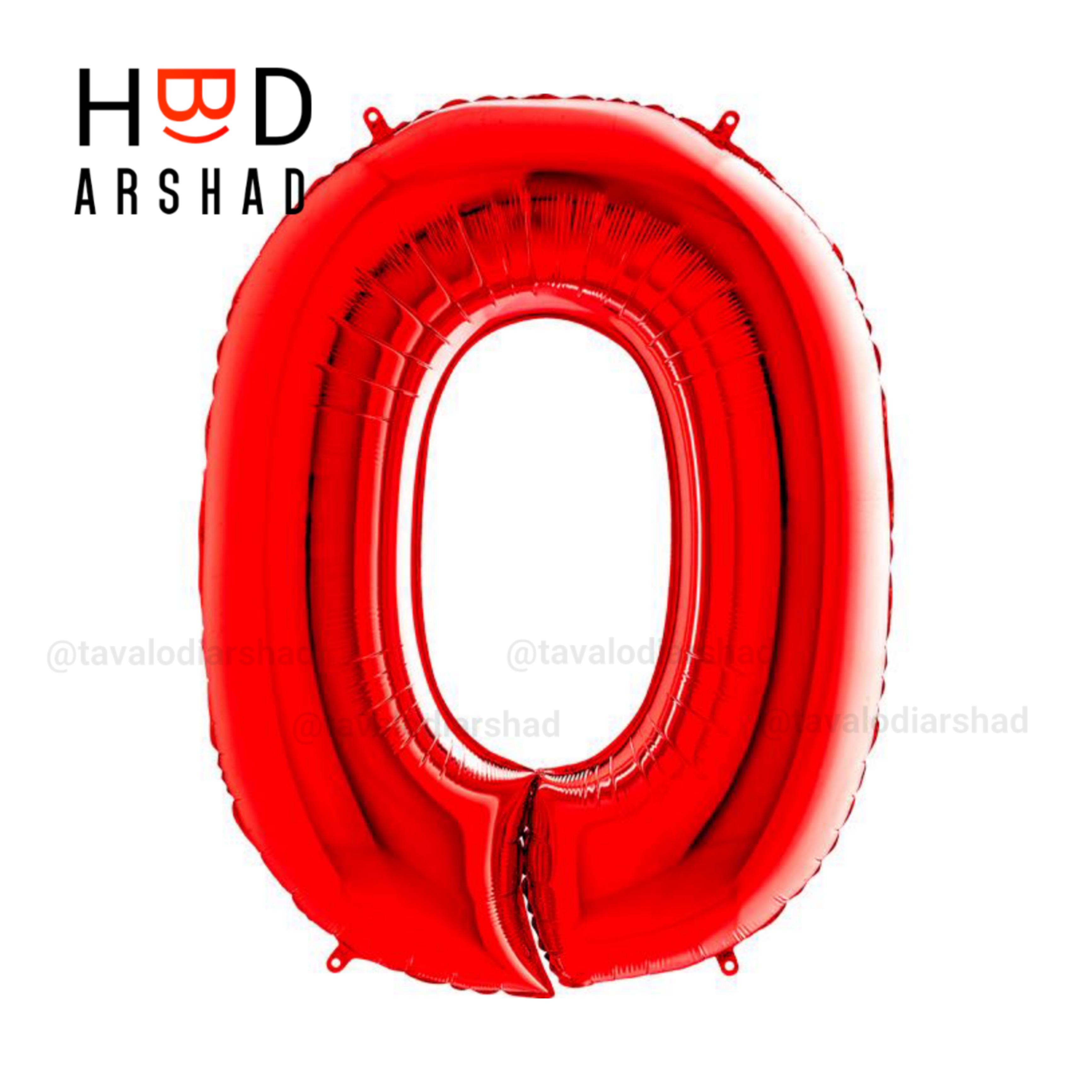 بادکنک فویلی عدد 0 قرمز ۳۲ اینچ